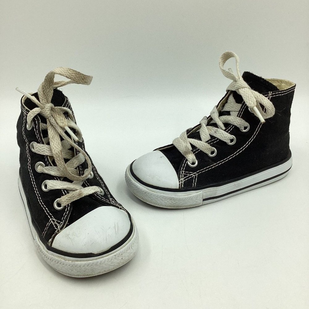 Convers Infant Youth Size 7 US All Star Hi Top Black Trainers Sneakers